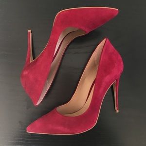Aldo red suede pumps